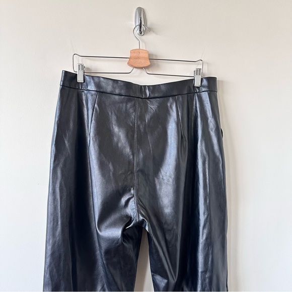 NWT-HALSTONBLACK Faux Leather Straight-Leg Pants - Picture 9 of 12